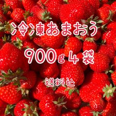 冷凍いちご　900g４袋　  完熟あまおう　ヘタカット済　いちごジャム用　フリーザーバッグ入　冷凍いちご