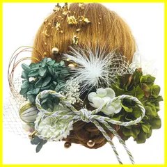 【在庫処分】髪飾り ドライフラワー ダリア 造花飾り 和玉 赤 ヘアアクセサリー 成人式 ゴールド 8色展開 水引 ヘッドパーツ あじさい 振袖 着物 卒業式 七五三 浴衣 [JZOON] 袴 結婚式 かすみ草 和装 造花 手作り 専用ケース付き