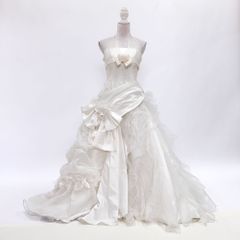 ウェディングドレス　中古　オフホワイト　9-13号　Fサイズ　Aライン　結婚式　前撮り衣装　ステージドレス　撮影衣装　W-307