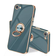 （グレー） 4.7インチ ストラップホール付き レンズ保護 保護カバー 携帯ケース 一体型 ケース ケース ケース ケース ケース SE3/SE2 アイフォン 車載ホルダー対応 スタンド機能 360°回転 耐衝撃 リング iPhone8/7 iPhone第2世