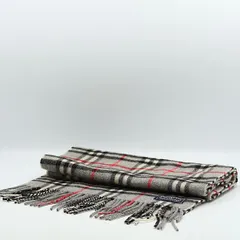 美品 バーバリー グレーチェック マフラー メンズ/レディース STU
