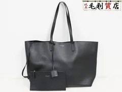 サンローランパリ SAINT LAURENT PARIS ショッピング トート バッグ レザー ブラック 394195 美品 トートバッグ バッグのサムネイル