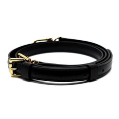 【楠本質店/元住吉】ルイヴィトン　ショルダーストラップ　ブラック　黒革　ゴールド金具　100cm-120cm(約)7段階調整　ショルダーバッグ　ハンドバッグ　他【中古】