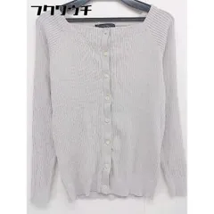 ◇ green label relaxing UNITED ARROWS リブニット スクエアネック 長袖 カーディガン グレー系 レディース  【中古】 【1107260000630】