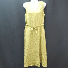 ◇ titivate ティティベイト ノースリーブ カジュアル 綺麗め ロング ワンピース サイズM マスタード レディース E  【1304210009891】