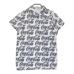 サイズ：2 JACK BUNNY ジャックバニー ×コカ・コーラ 半袖ポロシャツ サイドロゴ×総柄 ホワイト系 [240101243603]# ゴルフウェア レディース ストスト