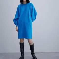 新春SALE🌸アダムエロペ   裏毛フォルムスリーブミニワンピース フリーサイズ