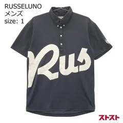 ラッセルノ　Russeluno ポロシャツ 半袖　黒/白 RUSSELUNO ラッセルノ 半袖ポロシャツ ロゴ ルチャ ブラック系 1