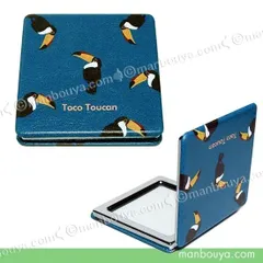 オオハシ グッズ コンパクトミラー 四角 拡大鏡 ワールド商事 携帯用ミラー オニオオハシ 動物園グッズ