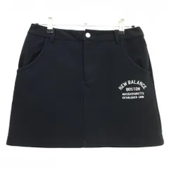 【美品】ニューバランスゴルフ スカート ネイビー ロゴ刺しゅう白  レディース 2(L) ゴルフウェア New Balance