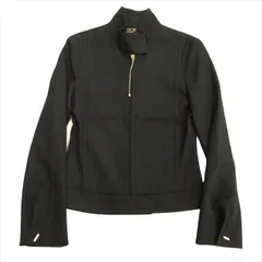 美品 フェンディ ジーンズ FENDI JEANS ダブルカフス スイングトップ ハリントン ジャケット ブルゾン ズッカ柄金具 ウール オールド ビンテージ ヴィンテージ I38 黒 ブラック レディースのサムネイル