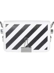 OFF-WHITE ストライプショルダーバッグ OPAQUE.CLIP｜ストライプキルトチェーンショルダーバッグ