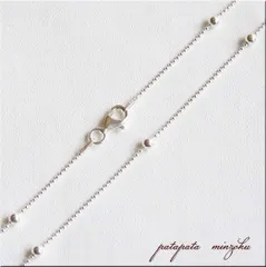 ボールチェーン  1.0mm + ビーズ  2.6mm  40cm  SV925  製  シルバー  チェーン  ネックレス  アクセサリー  パタパタ民族