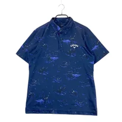 サイズ：LL CALLAWAY キャロウェイ  ボタンダウン 半袖ポロシャツ 総柄 ネイビー系 [240101499007] ゴルフウェア メンズ ストスト