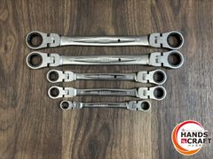 ♭【中古美品】TONE トネ RMFW-1719/1618/1214/1113/0810 両首振りラチェットメガネレンチ ５本セット【中古】のサムネイル