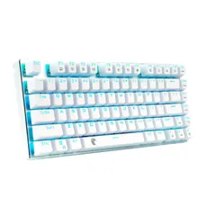 【人気商品】USB接続有線 81キーアンチゴーストキー メカニカル式キーボード LEDバックライト 防水機能付きゲーマー向け英語配列 e元素ゲーミングキーボード (青軸・ホワイト)