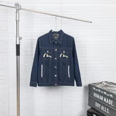 【本日限定特価】EVISU メンズ デニムジャケット 双狛犬刺繍 ウォッシュ加工 M-2XL [本日特価|新品未使用品]