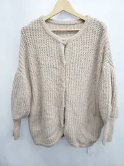 ■ ◎ ●未使用● ⊆ GRL グレイル 長袖 ニット カーディガン サイズF ベージュ レディース E  【1503040002885】