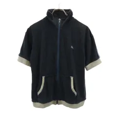 未使用　バーバリーブルーレーベル　フルジップパーカー　半袖　黒　Ｍ　Wジップ 2025年最新】バーバリー パーカー 半袖の人気アイテム - メルカリ