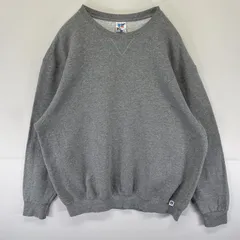 古着 ラッセル Russell スウェット 無地 トレーナー クルーネック 前Vガゼット 大きいサイズ XXL  グレー メンズ