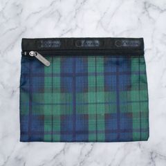 LeSportsac レスポートサック ポーチ ネイビー＆グリーン チェック柄