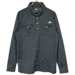 古着 メンズM KAPPA/カッパ ゴルフウェア ポロシャツ 長袖 スポーツウェア ブラック KG352LS25 gl00220