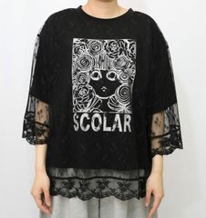 イズスカラー　 552262：ミミズクのカットワーク刺繍ワンピース イズスカラー 552262：ミミズクのカットワーク刺繍ワンピース