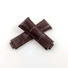 腕時計 凸型 イタリアンカーフレザー 革ベルト 20mm ブラウン 茶 【対応】 ロレックス デイトナ等 Rolex