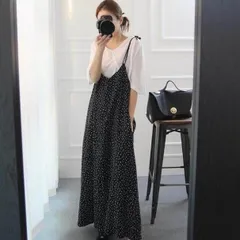 2点セット セットアップ シャツ サロペット 白シャツ ガウチョパンツ ワンピドレス ロング ロング丈 袖あり 半袖 Uネック 襟なし ポリエステル ツーピース かわいい 大人可愛い シンプル カジュアル 大人 おしゃれ アジアン エスニック ラフ 無地 柄 