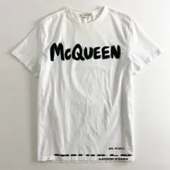 83h27 イタリア製 ALEXANDER McQUEEN アレキサンダーマックイーン 半袖Tシャツ カットソー トップス ペイントロゴ 622104 M ホワイト コットン100％ メンズ 紳士服のサムネイル