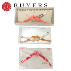 【中古】 和装小物 羽織紐 まとめ売り 3本セット 正絹(金銀糸除く) ピンク オレンジ ネオンカラー 手組紐 平組 カジュアル 和装 呉服 和服 きもの レディース 女性