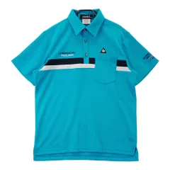 サイズ：L LE COQ GOLF ルコックゴルフ  半袖ポロシャツ  ブルー系 [240101496363] ゴルフウェア メンズ ストスト
