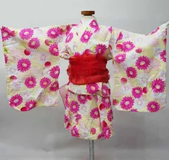 浴衣ドレス・帯3点セット 女児 女の子 7歳～8歳 7才～8才 120サイズ 適合身長115cm～125cm NO40083