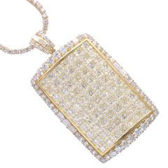 ネックレス メンズ K18 18K 18金 イエローゴールド バゲットカット ダイヤモンド 10カラット 50cm 5カラット テニスネックレス ペンダントトップ セット 刻印入り 鑑別書付き【動画あり】