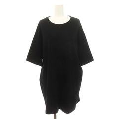 ワイズ Y's コットンクルーネック Tシャツ カットソー 五分袖 オーバーサイズ 4 黒 ブラック /DF ■OS