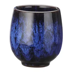 uxcell 中国製セラミックティーカップ 5.41oz 伝統的な功夫茶セット 日本のノーハンドル小さなティーカップ マテ茶 コーヒー ワイン ドリンク用 サファイアブルー