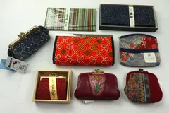 和財布・小銭入れ 8点セット 未使用有 和柄 大島つむぎ ハローキティなど ウォレット まとめて 大量 レディース 【中古】