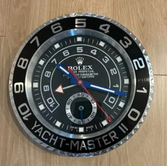 海外販促用ROLEX 掛け時計 ヨットマスター? 希少シルバー/ブラック文字盤