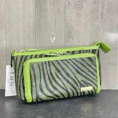 小川様専用　未使用 KAZUE ONO ショルダーバッグ 財布ポシェット アニマル ゼブラ柄 Green×Green 定価19000 ポニー毛皮×牛皮革 NO.7260/59888在★3