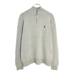 Polo by Ralph Lauren ポロ ラルフローレン ハーフジップ コットンセーター グレー(メンズ L)中古 古着 V4718