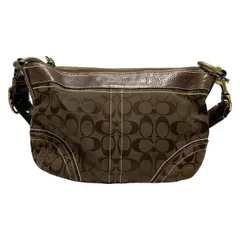 COACH(コーチ) ショルダーバッグ シグネチャーダッフルショルダーバッグ F10561 ダークブラウン レザー
