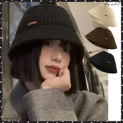 ニット帽子 レディース バケットハットニットハット 英字ロゴ 折りたたみ シルエット 小顔 カジュアル おしゃれ 可愛い 人気 お出掛け防寒性 ぼうし あったか 帽子 韓国ファッション