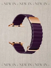 Apple Watch マグネット式 PUレザー バンド　パープル