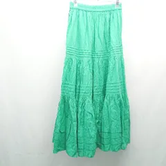 ◇ FREAK'S STORE 無地 ウエストゴム シンプル ロング フレア スカート サイズFREE グリーン レディース E 【1309040008281】