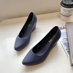 ☆ ネイビー ☆ 39(24.5cm) ☆ レインパンプス レインシューズ 雨晴兼用  レインパンプス レインシューズ 雨晴兼用 レディース パンプス カジュアルシューズ 雨靴 靴 シューズ レイングッズ ヒール 雨晴れ兼用 ポインテッド 歩きやすい