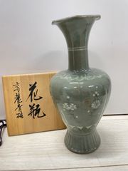 鮮棒陶窯 高麗青磁 花瓶 鶴文様 - メルカリ