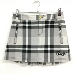 【美品】ダンスウィズドラゴン キュロットスカート グレー×黒 チェック レディース 1(S) ゴルフウェア Dance With Dragon