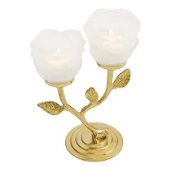 【新品・14営業日以内発送】ゴーリキアイランド 700268 真鍮製キャンドルスタンド ローズ 金色 ローズ2P型 真鍮 キャンドルホルダー 燭台 ブラス 高級 アンティーク 北欧【沖縄離島販売不可】