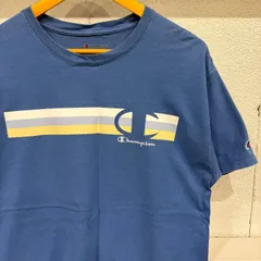古着　L　Champion　チャンピオン　Tシャツ　ロゴ   青