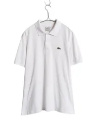 【お得なクーポン配布中!】 フランス企画 ラコステ 鹿の子 半袖 ポロシャツ メンズ L レディース XL 半袖シャツ ワンポイント コットン カットソー ボックス ホワイト